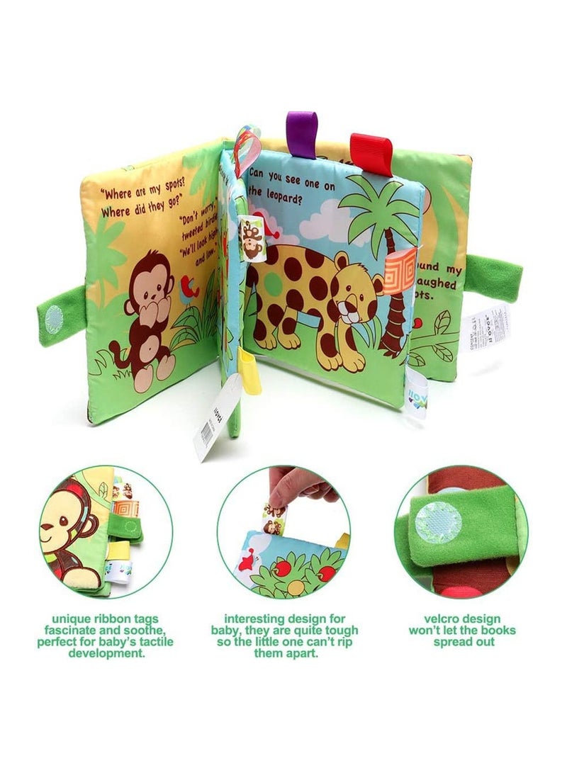 4 قطع / مجموعة كتب للأطفال الرضع من القماش الناعم المجعد على شكل حيوانات كرتونية في مرحلة ما قبل المدرسة التعليمية المبكرة - 4 قطع - Image 4